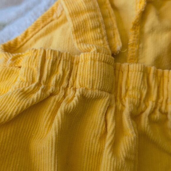 70s Vintage‎ Toddler Yellow Corduroy Turtle Embroidered Overalls Romper - Picture 6 of 7